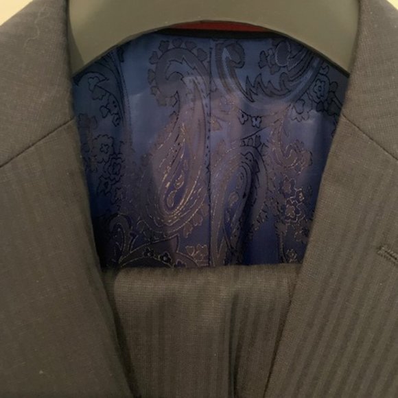 Mens Ted Baker Navy Pinstripe Suit 44L - Picture 6 of 10